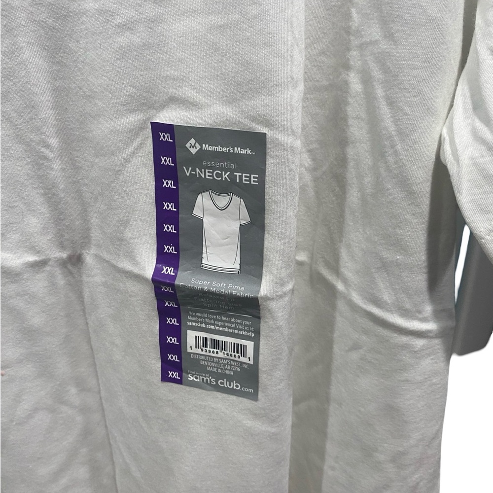 White V-Neck T-Shirt - Picture 3 of 4